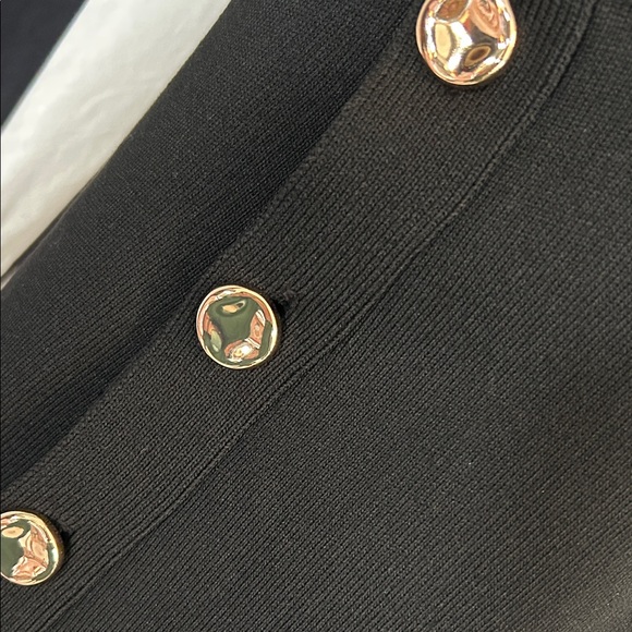 Zara Black Sleeveless Top with Gold Buttons - Picture 2 of 6